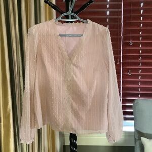 SHEIN Light Pink Textured Blouse